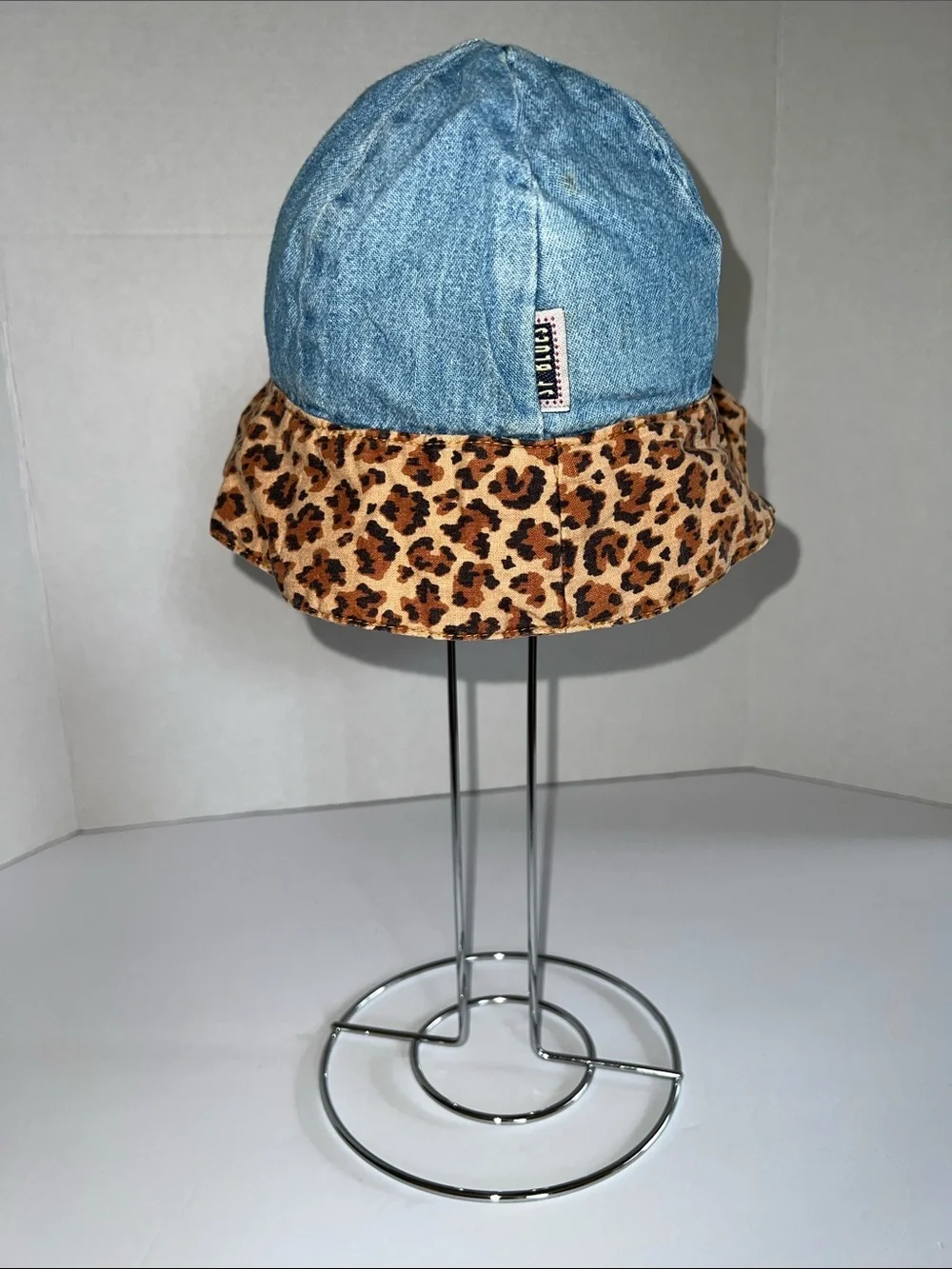 SF BLUES Denim Hat - Blue with Animal Print Trim​